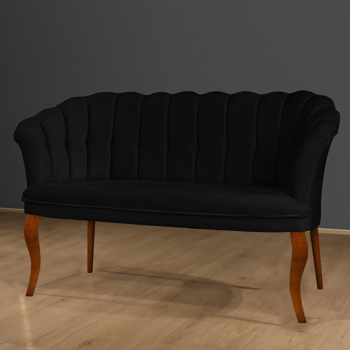 Canapea fixă 2 locuri Daisy lemn nuc, Diverse culori, 103x44x51 cm - Negru | SKU: 118BRN1486 | Canapea fixă 2 locuri Daisy lemn nuc, 103x44x51 cm, varianta Negru, produs pentru amenajarea locuinței, disponibil online în România la CasaMob
