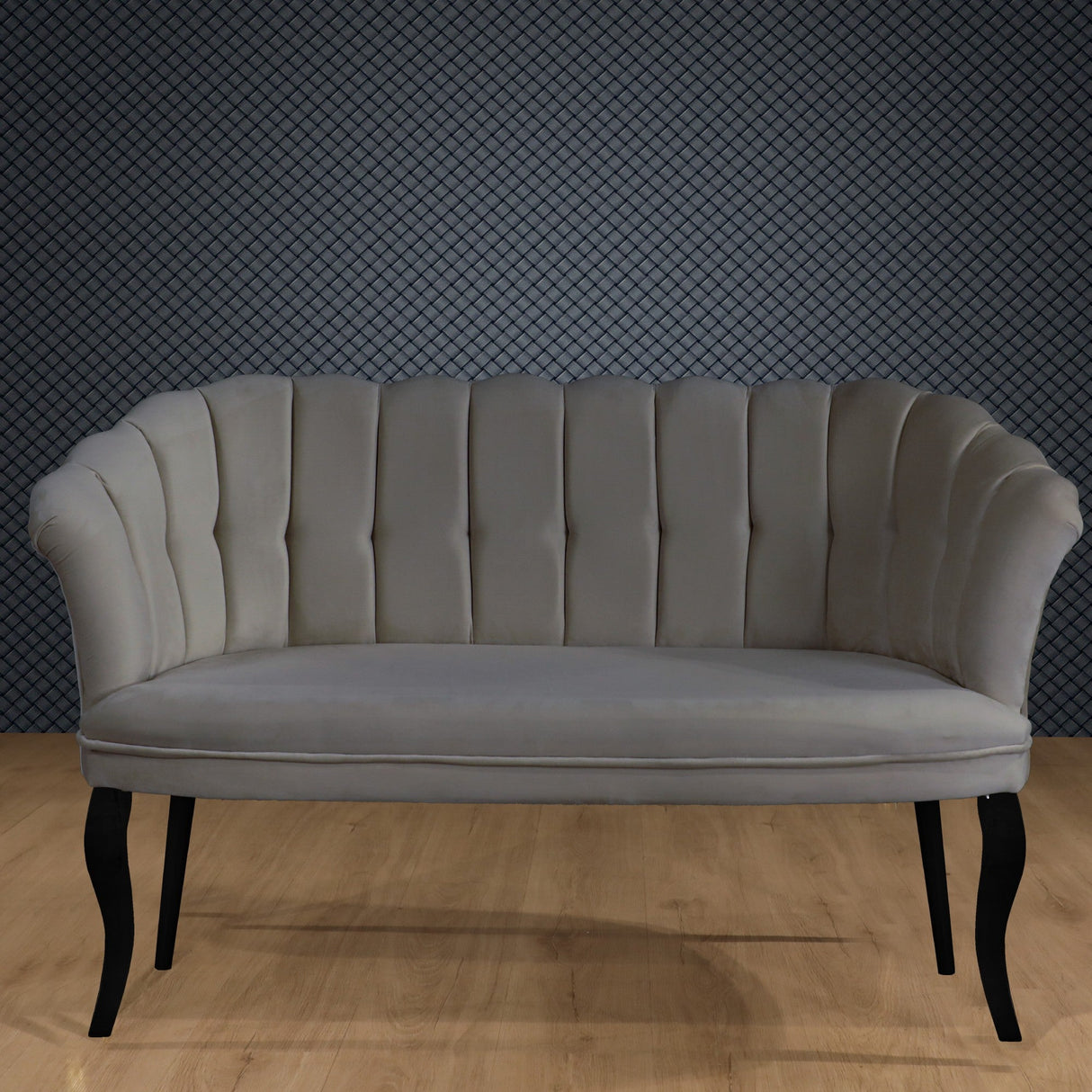 Canapea fixă 2 locuri Daisy lemn negru, Diverse culori, 103x44x51 cm - Gri | SKU: 118BRN1487 | Canapea fixă 2 locuri Daisy lemn negru, 103x44x51 cm, varianta Gri, produs pentru amenajarea locuinței, disponibil online în România la CasaMob