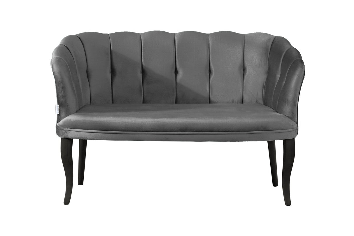 Canapea fixă 2 locuri Daisy lemn negru, Diverse culori, 103x44x51 cm - Gri | SKU: 118BRN1487 | Canapea fixă 2 locuri Daisy lemn negru, 103x44x51 cm, varianta Gri, produs pentru amenajarea locuinței, disponibil online în România la CasaMob