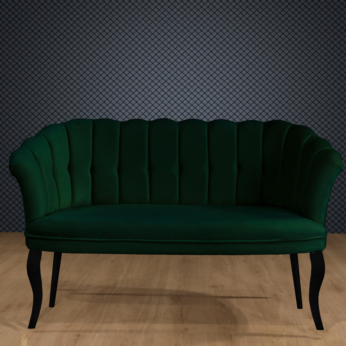 Canapea fixă 2 locuri Daisy lemn negru, Diverse culori, 103x44x51 cm - Verde | SKU: 118BRN1490 | Canapea fixă 2 locuri Daisy lemn negru, 103x44x51 cm, varianta Verde, produs pentru amenajarea locuinței, disponibil online în România la CasaMob