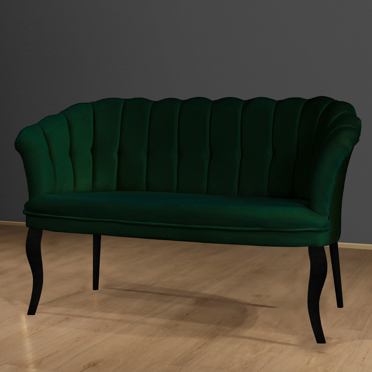 Canapea fixă 2 locuri Daisy lemn negru, Diverse culori, 103x44x51 cm - Verde | SKU: 118BRN1490 | Canapea fixă 2 locuri Daisy lemn negru, 103x44x51 cm, varianta Verde, produs pentru amenajarea locuinței, disponibil online în România la CasaMob