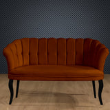 Canapea fixă 2 locuri Daisy lemn negru, Diverse culori, 103x44x51 cm - Roșu cărămiziu | SKU: 118BRN1492 | Canapea fixă 2 locuri Daisy lemn negru, 103x44x51 cm, varianta Roșu cărămiziu, produs pentru amenajarea locuinței, disponibil online în România la CasaMob