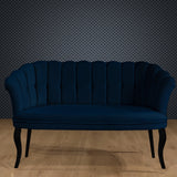 Canapea fixă 2 locuri Daisy lemn negru, Diverse culori, 103x44x51 cm - Albastru închis | SKU: 118BRN1493 | Canapea fixă 2 locuri Daisy lemn negru, 103x44x51 cm, varianta Albastru închis, produs pentru amenajarea locuinței, disponibil online în România la CasaMob