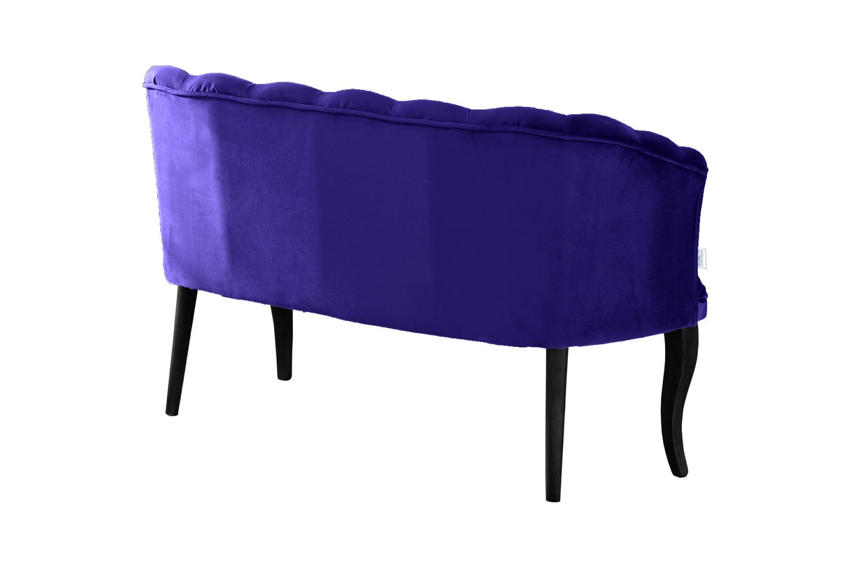 Canapea fixă 2 locuri Daisy lemn negru, Diverse culori, 103x44x51 cm - Albastru închis | SKU: 118BRN1493 | Canapea fixă 2 locuri Daisy lemn negru, 103x44x51 cm, varianta Albastru închis, produs pentru amenajarea locuinței, disponibil online în România la CasaMob
