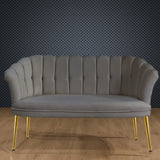 Canapea fixă 2 locuri Daisy metal auriu, Diverse culori, 103x44x51 cm - Gri | SKU: 118BRN1495 | Canapea fixă 2 locuri Daisy metal auriu, 103x44x51 cm, varianta Gri, produs pentru amenajarea locuinței, disponibil online în România la CasaMob