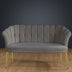 Gri | SKU: 118BRN1495 | Canapea fixă 2 locuri Daisy metal auriu, 103x44x51 cm, varianta Gri, produs pentru amenajarea locuinței, disponibil online în România la CasaMob