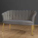 Canapea fixă 2 locuri Daisy metal auriu, Diverse culori, 103x44x51 cm - Gri | SKU: 118BRN1495 | Canapea fixă 2 locuri Daisy metal auriu, 103x44x51 cm, varianta Gri, produs pentru amenajarea locuinței, disponibil online în România la CasaMob
