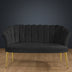 Fumuriu | SKU: 118BRN1496 | Canapea fixă 2 locuri Daisy metal auriu, 103x44x51 cm, varianta Fumuriu, produs pentru amenajarea locuinței, disponibil online în România la CasaMob