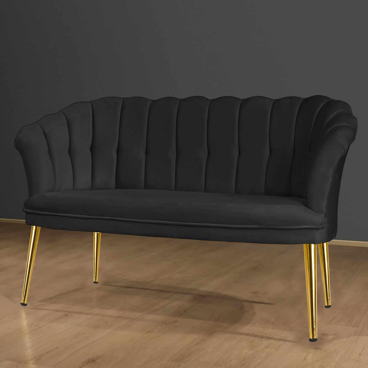 Canapea fixă 2 locuri Daisy metal auriu, Diverse culori, 103x44x51 cm - Fumuriu | SKU: 118BRN1496 | Canapea fixă 2 locuri Daisy metal auriu, 103x44x51 cm, varianta Fumuriu, produs pentru amenajarea locuinței, disponibil online în România la CasaMob