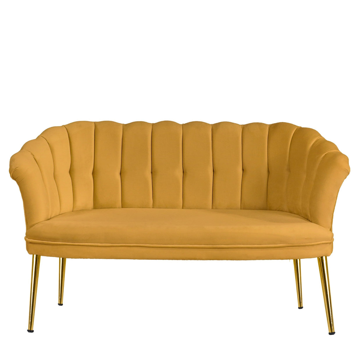 Canapea fixă 2 locuri Daisy metal auriu, Diverse culori, 103x44x51 cm - Muștar | SKU: 118BRN1497 | Canapea fixă 2 locuri Daisy metal auriu, 103x44x51 cm, varianta Muștar, produs pentru amenajarea locuinței, disponibil online în România la CasaMob