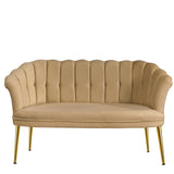 Canapea fixă 2 locuri Daisy metal auriu, Diverse culori, 103x44x51 cm - Maro deschis | SKU: 118BRN1499 | Canapea fixă 2 locuri Daisy metal auriu, 103x44x51 cm, varianta Maro deschis, produs pentru amenajarea locuinței, disponibil online în România la CasaMob