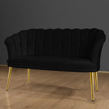 Canapea fixă 2 locuri Daisy metal auriu, Diverse culori, 103x44x51 cm - Negru | SKU: 118BRN1503 | Canapea fixă 2 locuri Daisy metal auriu, 103x44x51 cm, varianta Negru, produs pentru amenajarea locuinței, disponibil online în România la CasaMob