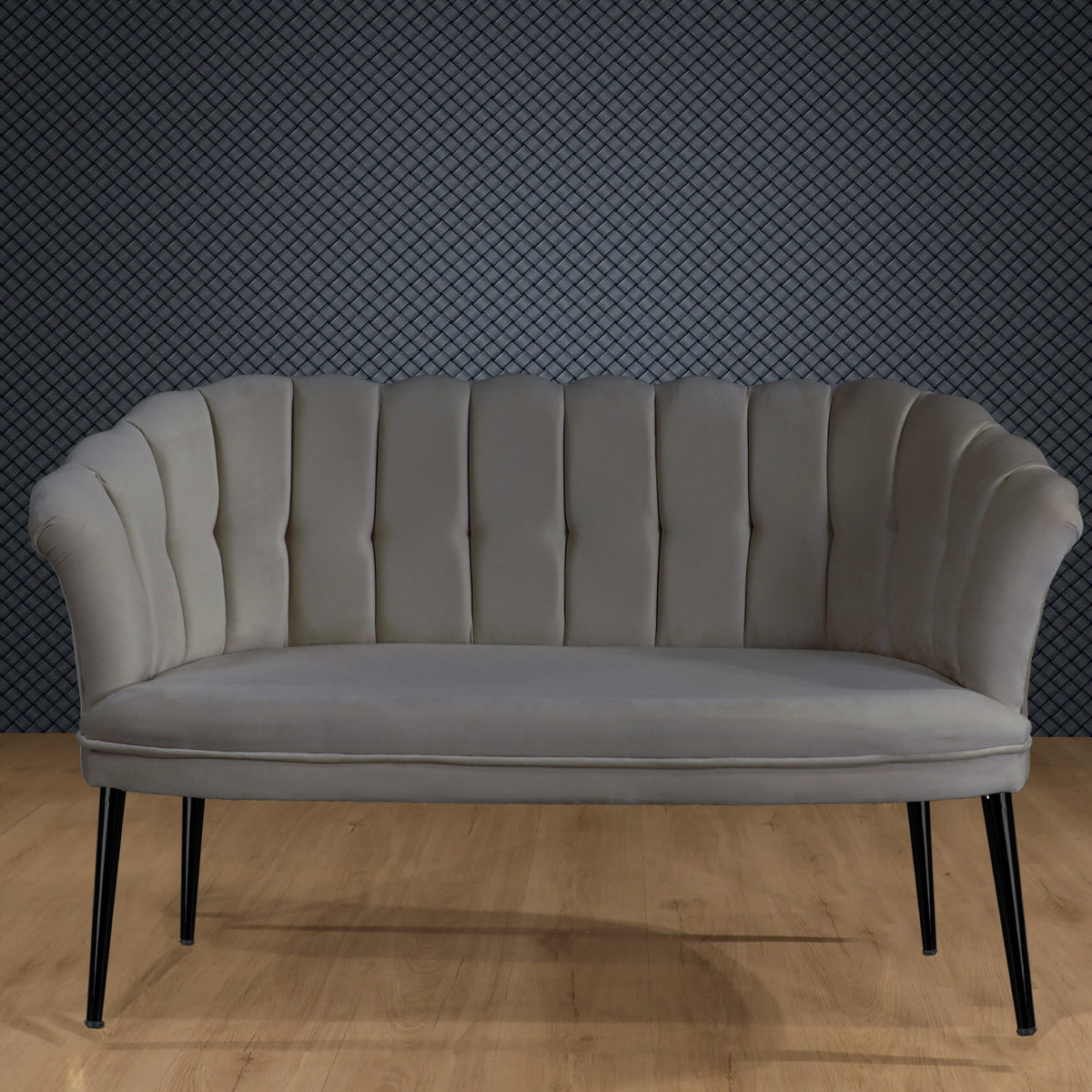 Gri | SKU: 118BRN1504 | Canapea fixă 2 locuri Daisy metal negru, 103x44x51 cm, varianta Gri, produs pentru amenajarea locuinței, disponibil online în România la CasaMob