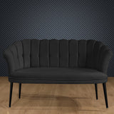 Canapea fixă 2 locuri Daisy metal negru, Diverse culori, 103x44x51 cm - Fumuriu | SKU: 118BRN1505 | Canapea fixă 2 locuri Daisy metal negru, 103x44x51 cm, varianta Fumuriu, produs pentru amenajarea locuinței, disponibil online în România la CasaMob