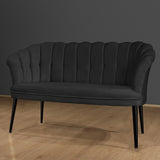 Canapea fixă 2 locuri Daisy metal negru, Diverse culori, 103x44x51 cm - Fumuriu | SKU: 118BRN1505 | Canapea fixă 2 locuri Daisy metal negru, 103x44x51 cm, varianta Fumuriu, produs pentru amenajarea locuinței, disponibil online în România la CasaMob