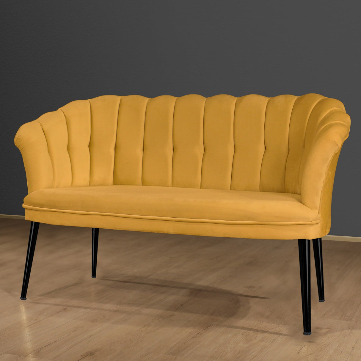 Canapea fixă 2 locuri Daisy metal negru, Diverse culori, 103x44x51 cm - Muștar | SKU: 118BRN1506 | Canapea fixă 2 locuri Daisy metal negru, 103x44x51 cm, varianta Muștar, produs pentru amenajarea locuinței, disponibil online în România la CasaMob