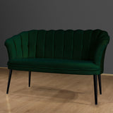 Canapea fixă 2 locuri Daisy metal negru, Diverse culori, 103x44x51 cm - Verde | SKU: 118BRN1507 | Canapea fixă 2 locuri Daisy metal negru, 103x44x51 cm, varianta Verde, produs pentru amenajarea locuinței, disponibil online în România la CasaMob
