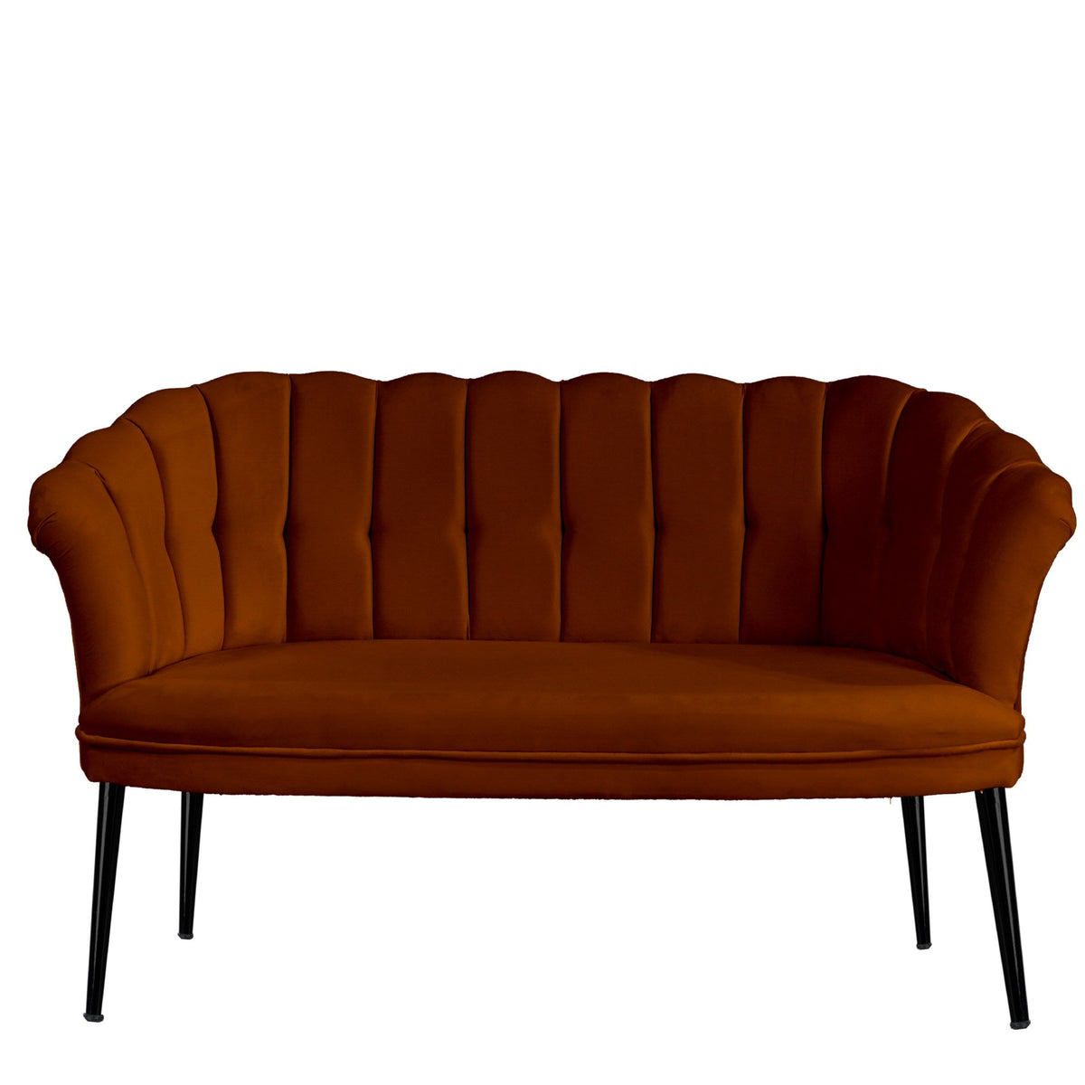 Roșu cărămiziu | SKU: 118BRN1509 | Canapea fixă 2 locuri Daisy metal negru, 103x44x51 cm, varianta Roșu cărămiziu, produs pentru amenajarea locuinței, disponibil online în România la CasaMob