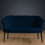 Canapea fixă 2 locuri Daisy metal negru, Diverse culori, 103x44x51 cm - Albastru închis | SKU: 118BRN1510 | Canapea fixă 2 locuri Daisy metal negru, 103x44x51 cm, varianta Albastru închis, produs pentru amenajarea locuinței, disponibil online în România la CasaMob