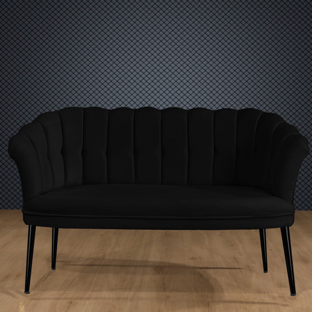 Negru | SKU: 118BRN1511 | Canapea fixă 2 locuri Daisy metal negru, 103x44x51 cm, varianta Negru, produs pentru amenajarea locuinței, disponibil online în România la CasaMob
