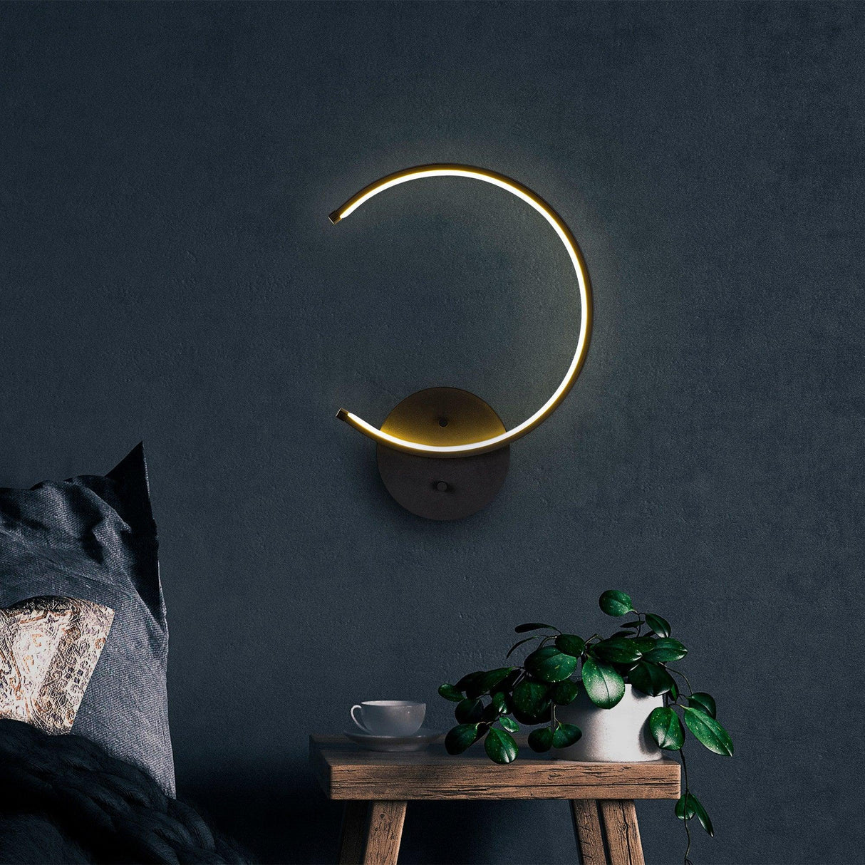 Aplica de perete Moon Circle 13328, Negru - Negru, SKU 119FRS1107