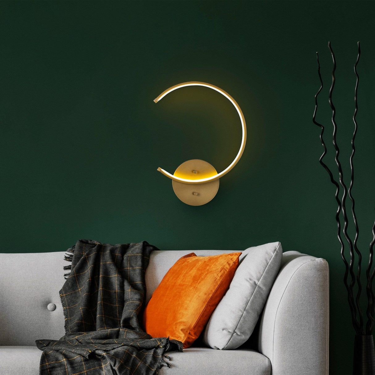 Aplica de perete Moon Circle 13328, Negru - Auriu, SKU 119FRS1107