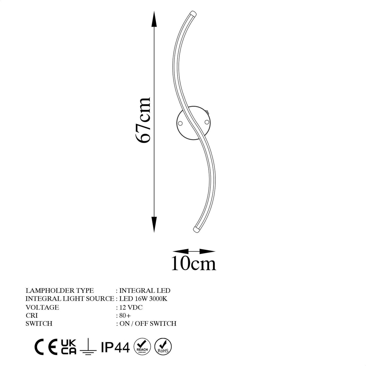 Aplica de perete Snake 13280, Auriu, SKU 119FRS1111