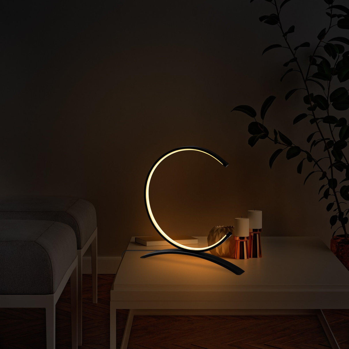 Veioză Moon Circle 13330, Negru