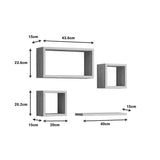 Set rafturi de perete 3 buc Babine  Alb - Antracit - Stejar 84x15x44 cm - Stejar
