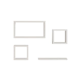 Set rafturi de perete 3 buc Babine  Alb - Antracit - Stejar 84x15x44 cm - Alb
