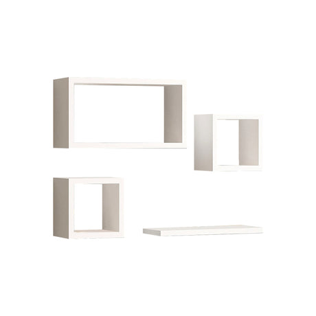 Set rafturi de perete 3 buc Babine  Alb - Antracit - Stejar 84x15x44 cm