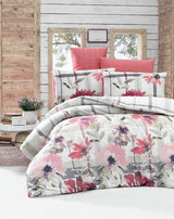 Set lenjerie de pat dublă Vanesa, Diverse culori, 220x240 cm - Roz - Verde măsliniu - Gri | SKU: 121VCT2634 | Set lenjerie de pat dublă Vanesa, 220x240 cm, varianta Roz - Verde măsliniu - Gri, produs pentru amenajarea locuinței, disponibil online în România la CasaMob