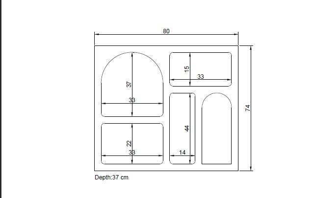 Mobilă Lesa 80x35 - Anthracite, SKU 125GLN1224