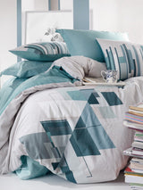 Set Lenjerie Nesto, Petrol green - Alb, Diverse configurații, Diverse dimensiuni - 160x240 cm - 3 bucăți | SKU: 129CTN2373 | Set Lenjerie Nesto, Petrol green - Alb, varianta 160x240 cm - 3 bucăți, produs pentru amenajarea locuinței, disponibil online în România la CasaMob