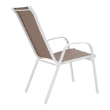 Masă de sufragerie cu set 5 piese Calan-Ensure, stil modern, metal-sticla, alb, 120x70x70cm