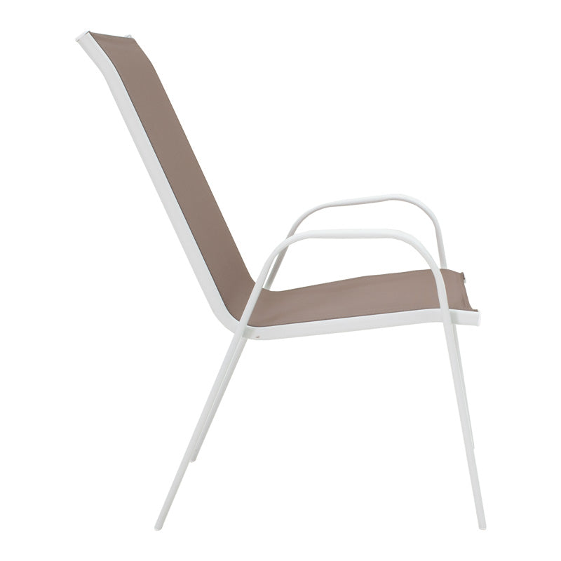 Masă de sufragerie cu set 5 piese Calan-Ensure, stil modern, metal-sticla, alb, 120x70x70cm