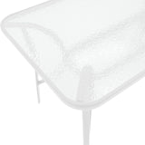 Masă de sufragerie cu set 5 piese Calan-Ensure, stil modern, metal-sticla, alb, 120x70x70cm
