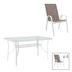 Masă de sufragerie cu set 5 piese Calan-Ensure, stil modern, metal-sticla, alb, 120x70x70cm