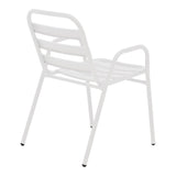 Set masă cu 4 scaune, stil modern, metal și sticlă, alb, 120x70x70cm - Model Sussie Ensure