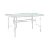 Set masă cu 4 scaune, stil modern, metal și sticlă, alb, 120x70x70cm - Model Sussie Ensure