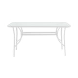 Set masă cu 4 scaune, stil modern, metal și sticlă, alb, 120x70x70cm - Model Sussie Ensure