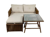Set De Lounge De Grădină Shangai 8, Crem, 158X62X62 Cm - Maro inchis, SKU 134JML1215