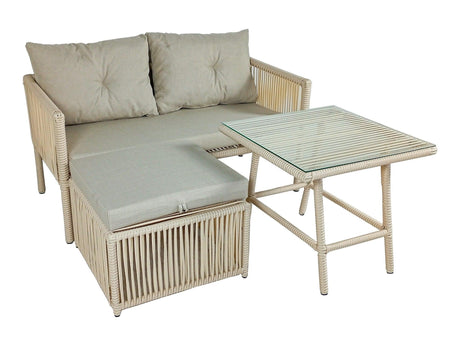 Set De Lounge De Grădină Shangai 8, Crem, 158X62X62 Cm
