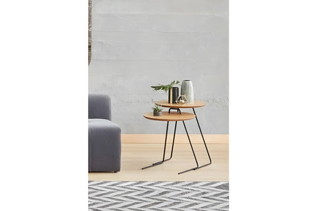 Set 3 măsuțe de cafea Metis, Natur, 45x45x59 cm