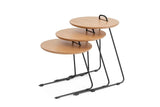 Set 3 măsuțe de cafea Metis, Natur, 45x45x59 cm