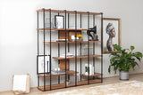 Bibliotecă Cooper, Nuc, 170x35x180 cm