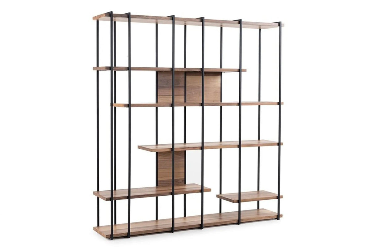 Bibliotecă Cooper, Nuc, 170x35x180 cm