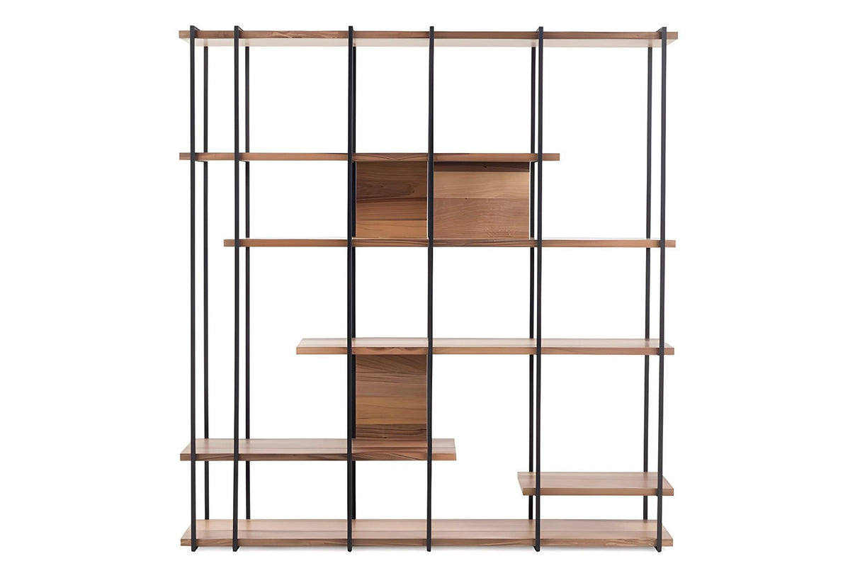 Bibliotecă Cooper, Nuc, 170x35x180 cm