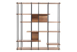 Bibliotecă Cooper, Nuc, 170x35x180 cm