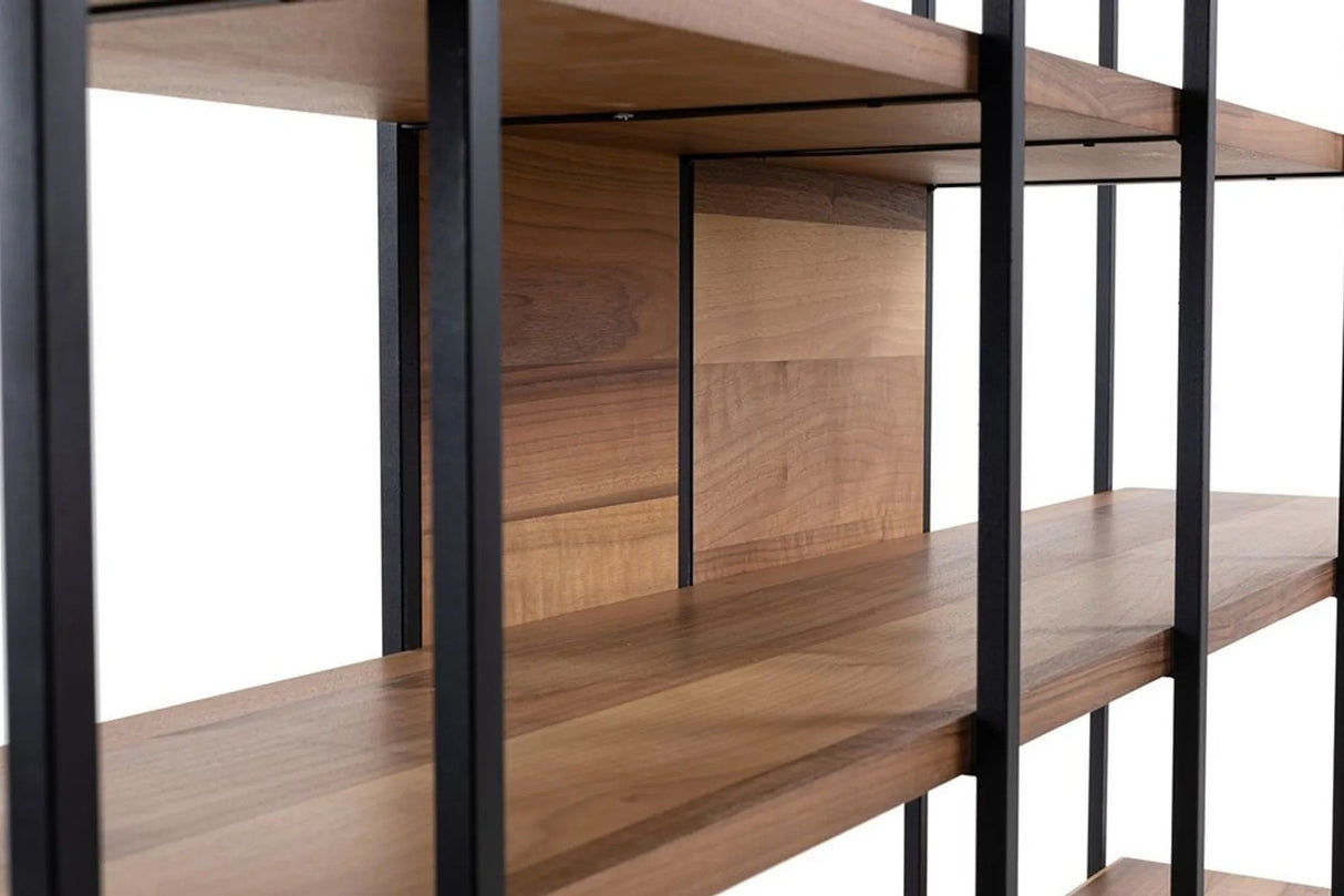 Bibliotecă Cooper, Nuc, 170x35x180 cm
